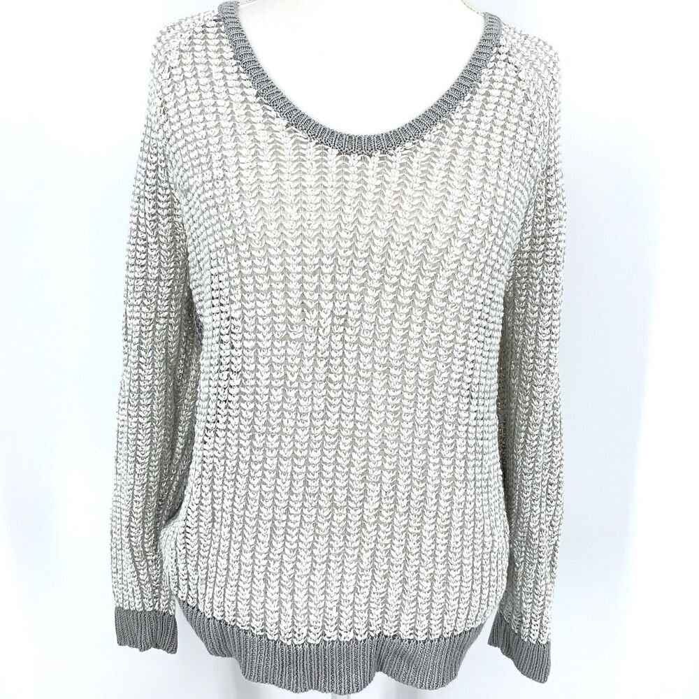 Lou & Grey chunky open knit sweater, size L